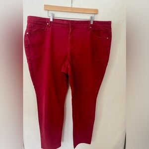 Nine West Cigarette Fit Skinny Women's five pocket Red Jeans 22W